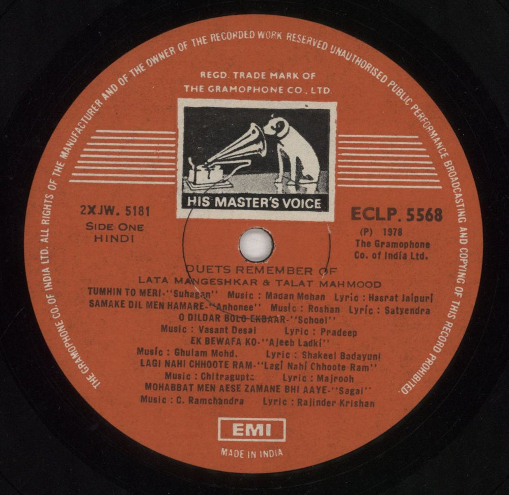 Lata Mangeshkar Duets To Remember (From Hindi Films) Indian vinyl LP album (LP record) N6WLPDU849869