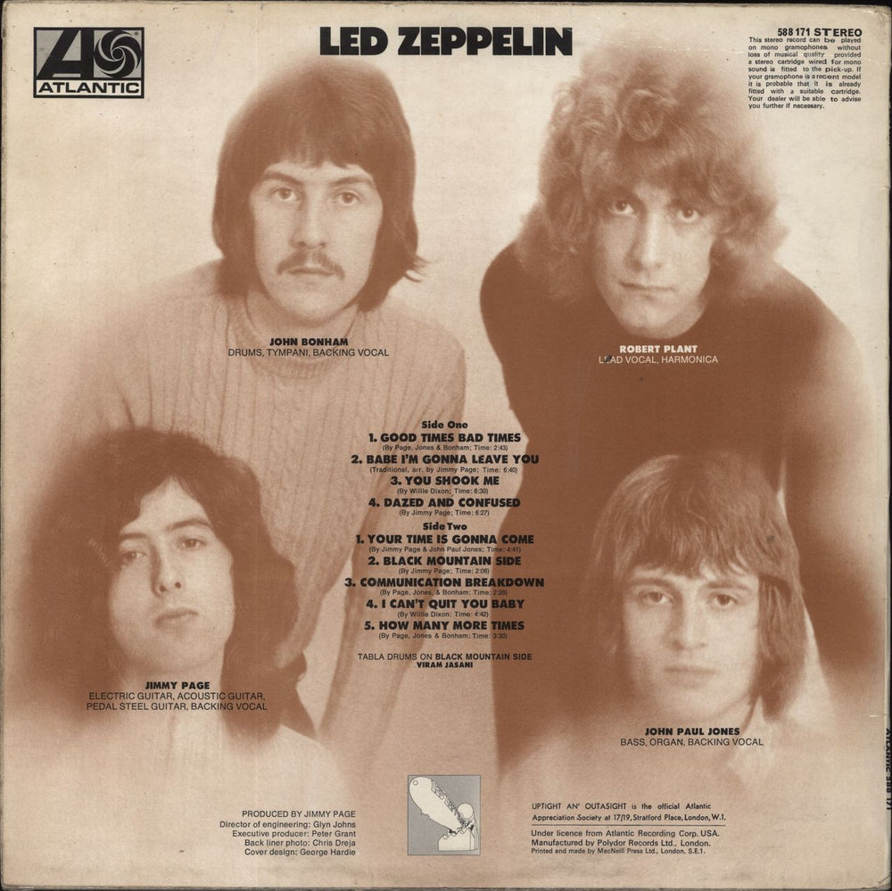 Led Zeppelin Led Zeppelin - 1st [B] - VG UK vinyl LP album (LP record)