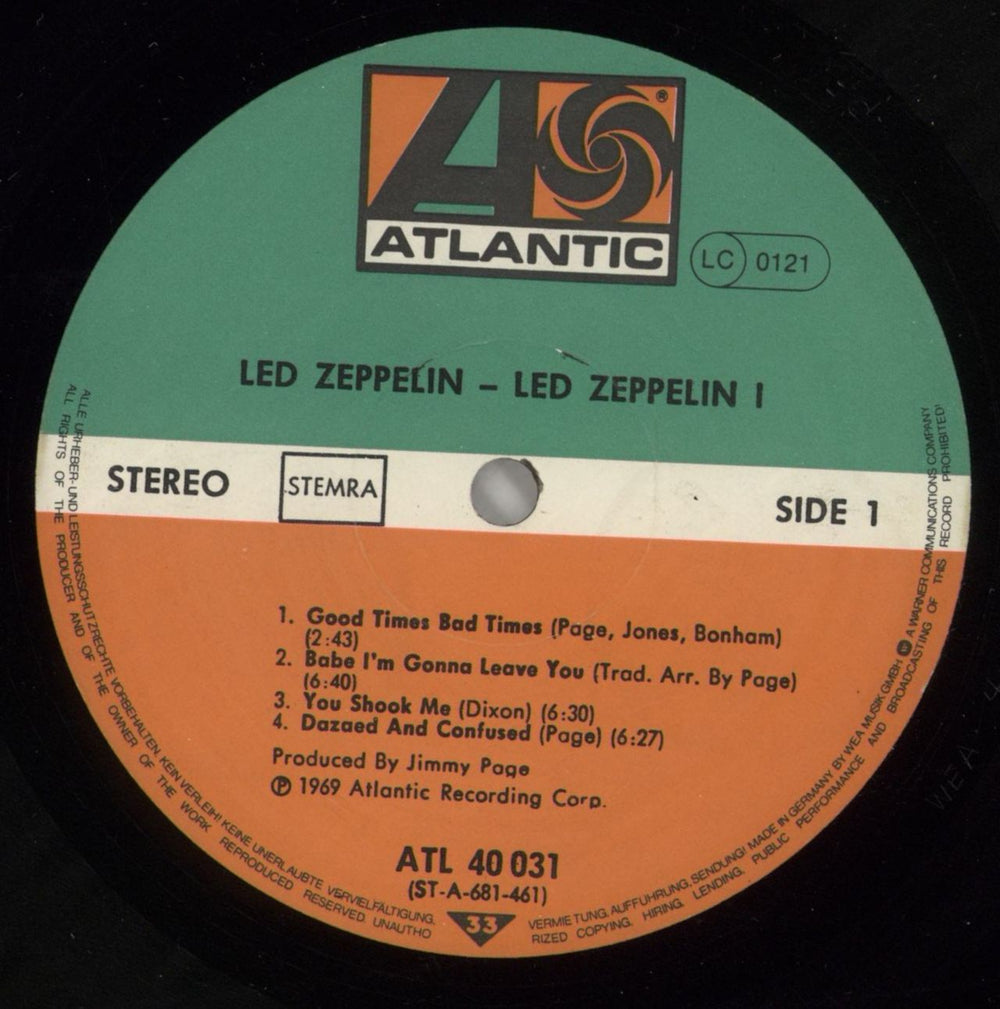 Led Zeppelin Led Zeppelin German vinyl LP album (LP record) ZEPLPLE863919