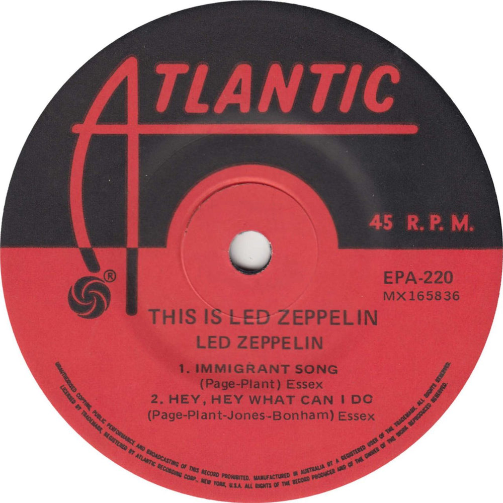 Led Zeppelin This Is Led Zeppelin - VG/EX Australian 7" vinyl single (7 inch record / 45)