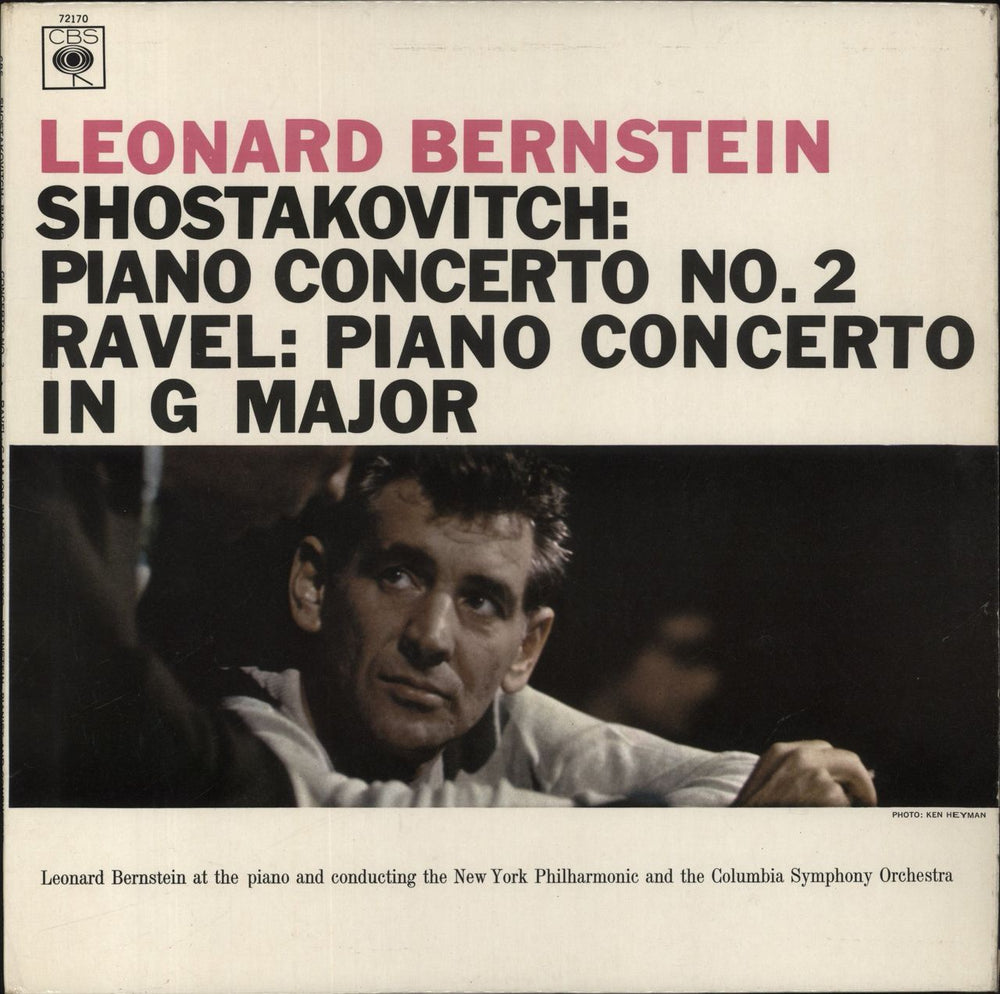 Leonard Bernstein Shostakovitch: Piano Concerto No. 2/ Ravel: Piano Concerto In G Major UK vinyl LP album (LP record) SBRG72170