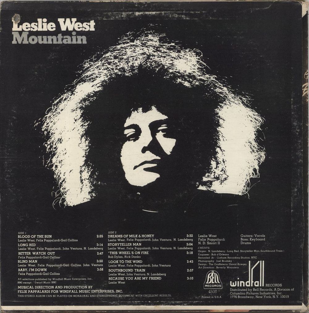 Leslie West Mountain - VG US vinyl LP album (LP record)
