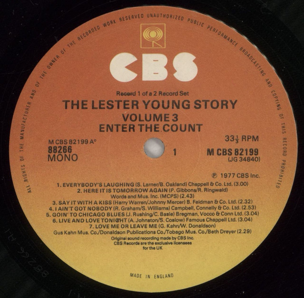 Lester Young Enter The Count UK 2-LP vinyl record set (Double LP Album) LYJ2LEN412749