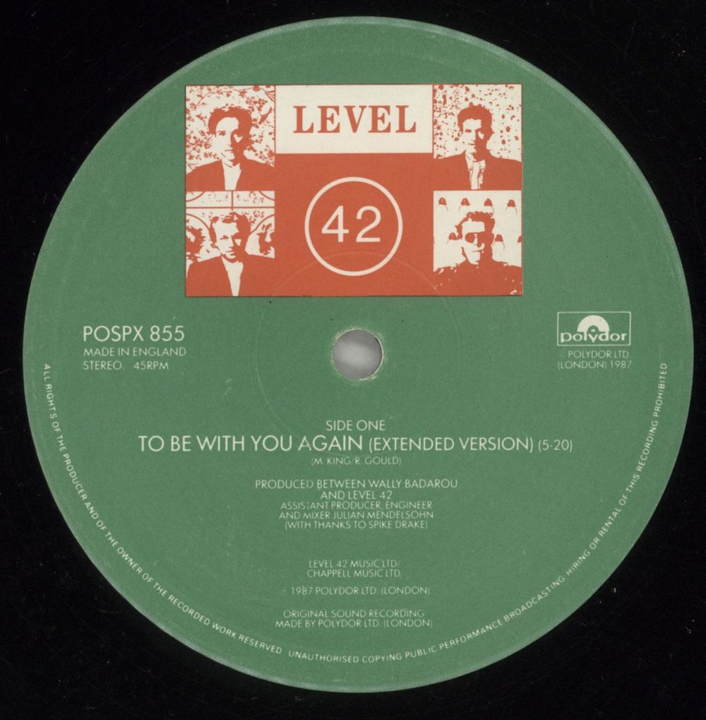 Level 42 To Be With You Again UK 12" vinyl single (12 inch record / Maxi-single) L4212TO39792