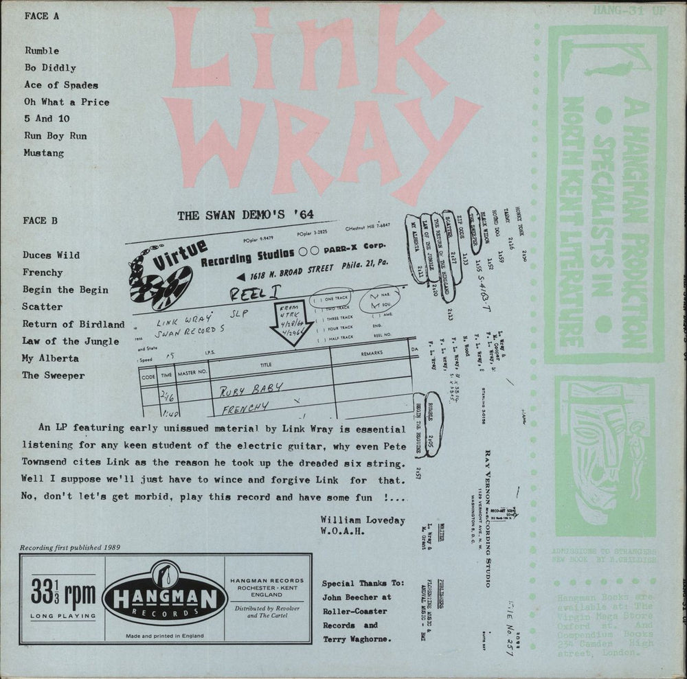 Link Wray The Swan Demo's '64 UK vinyl LP album (LP record)