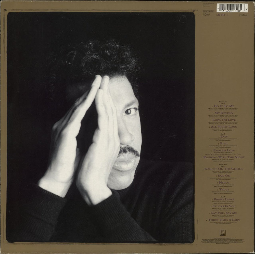 Lionel Richie Back To Front - Stickered Sleeve Dutch 2-LP vinyl record set (Double LP Album) 731453001817