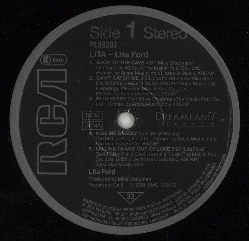 Lita Ford Lita UK vinyl LP album (LP record) LTFLPLI868993