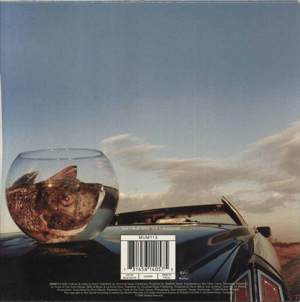 Longpigs Blue Skies UK 7" vinyl single (7 inch record / 45) 731456140575