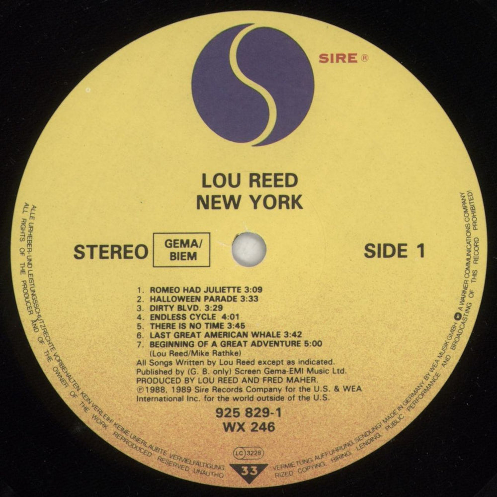Lou Reed New York + Insert UK vinyl LP album (LP record) LOULPNE308305