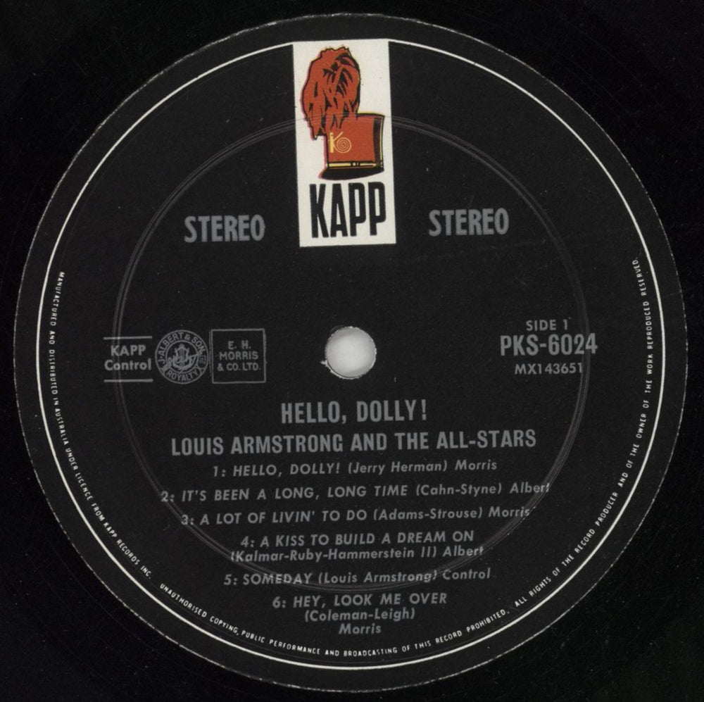 Louis Armstrong Hello, Dolly! Australian vinyl LP album (LP record) LOALPHE849240