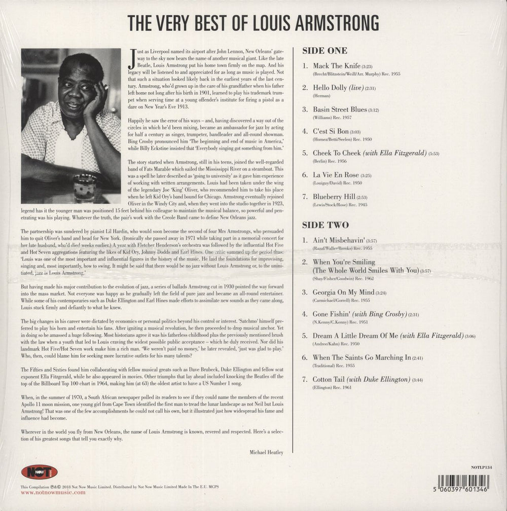 Louis Armstrong The Very Best of Louis Armstrong - Sealed UK vinyl LP album (LP record) 5060397601346