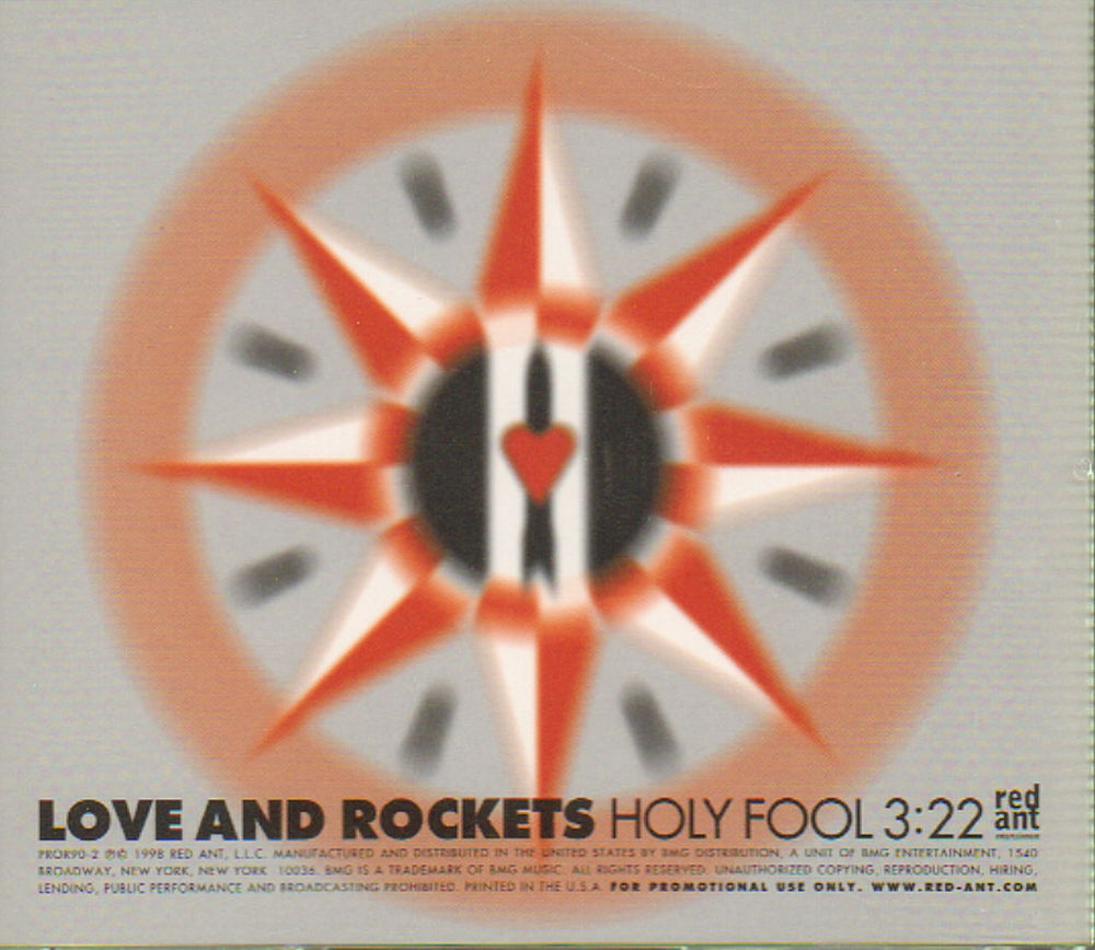 Love & Rockets Holy Fool US Promo CD single (CD5 / 5") L&RC5HO123236