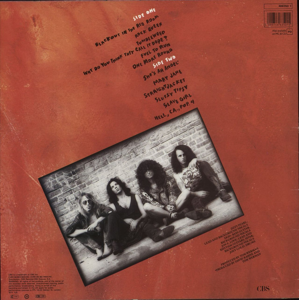 Love/Hate Black Out In The Red Room - Warning Sticker UK vinyl LP album (LP record) 5099746635015