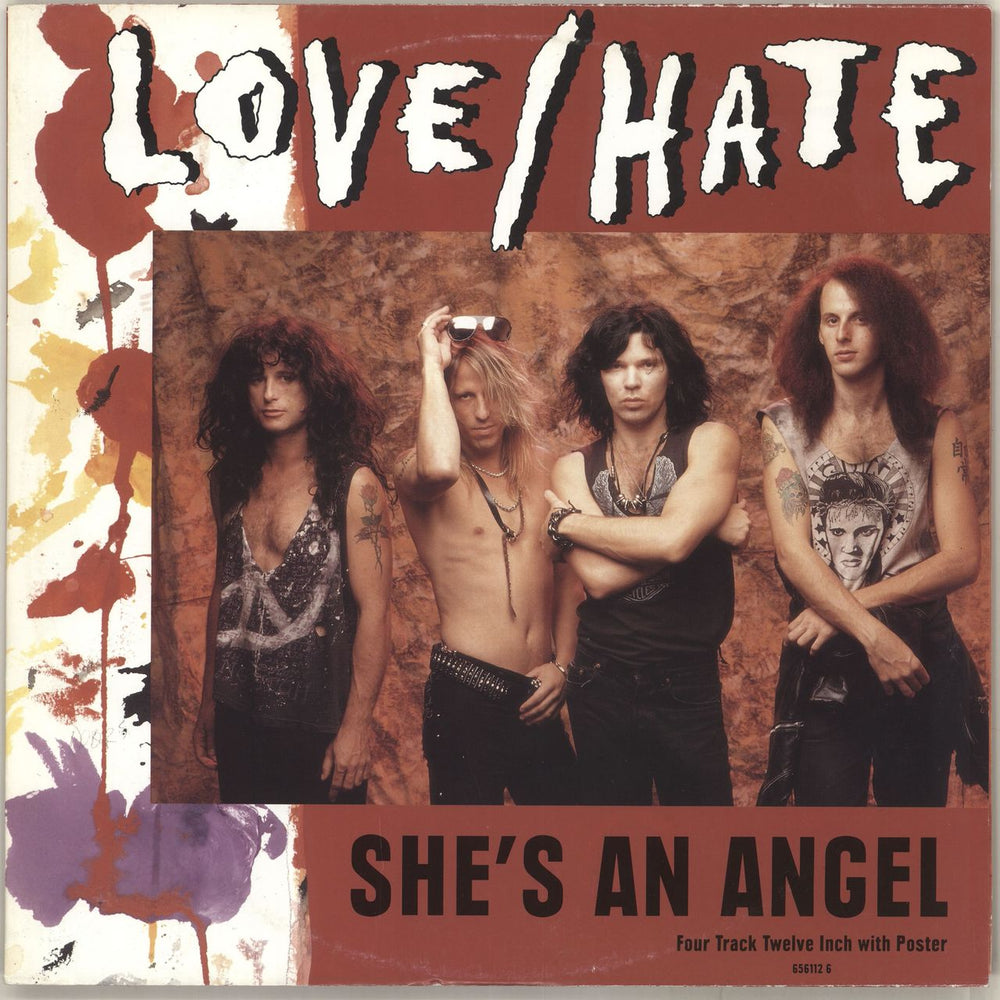 Love/Hate She's An Angel - Poster Sleeve UK 12" vinyl single (12 inch record / Maxi-single) 65611226