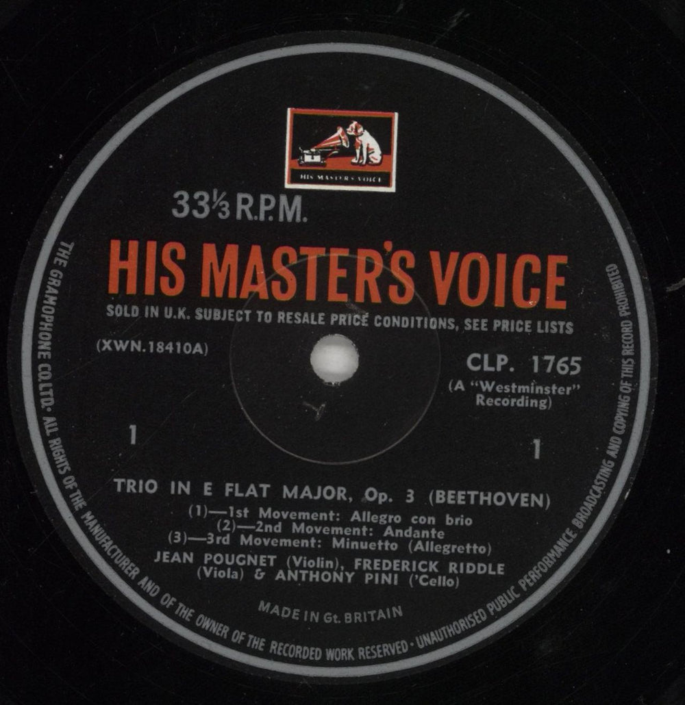 Ludwig Van Beethoven Beethoven: String Trios · Volume 1 UK vinyl LP album (LP record) LVBLPBE856727