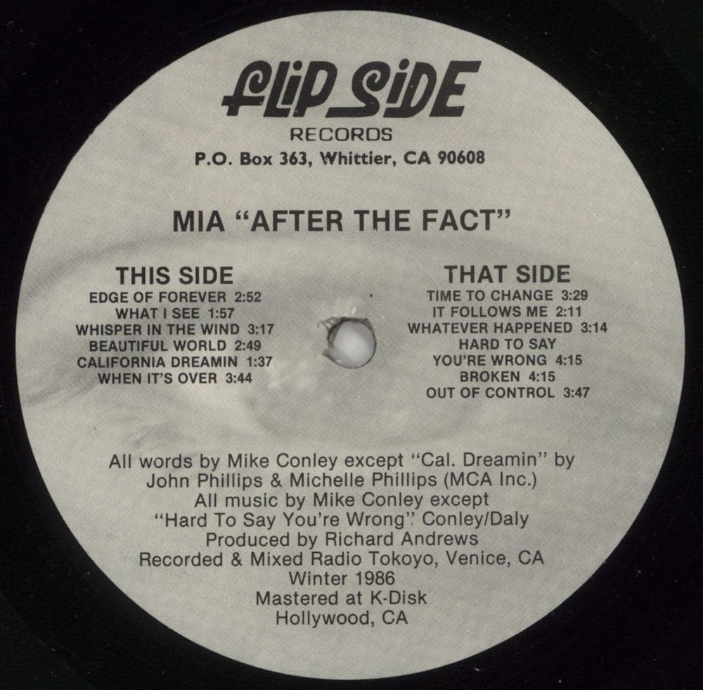M.I.A. [Punk] After The Fact US vinyl LP album (LP record) 7BKLPAF866301