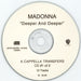 Madonna Deeper And Deeper Acappella Transfers CD1 US Promo CD-R acetate MADCRDE202131