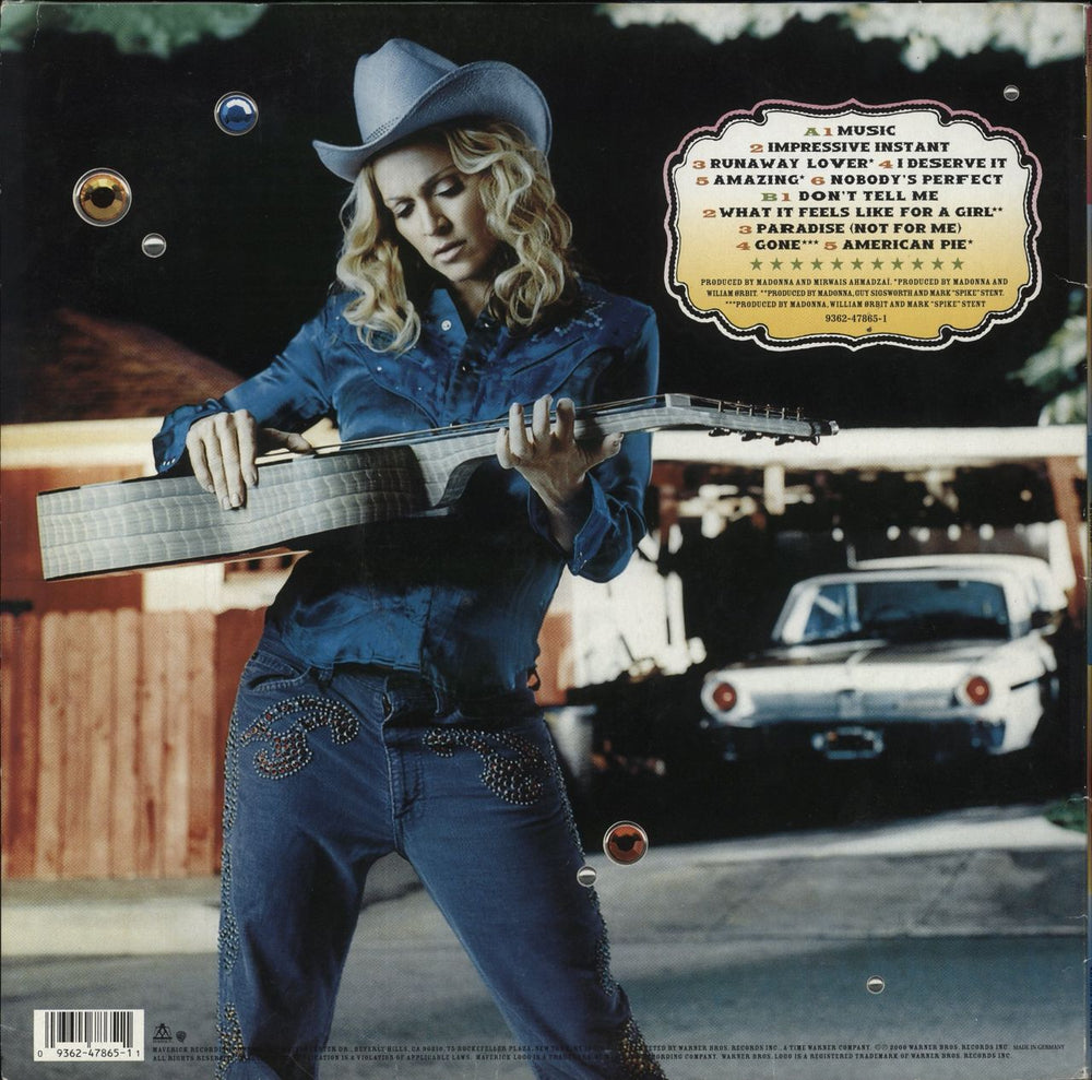Madonna Music - VG UK vinyl LP album (LP record) 093624786511