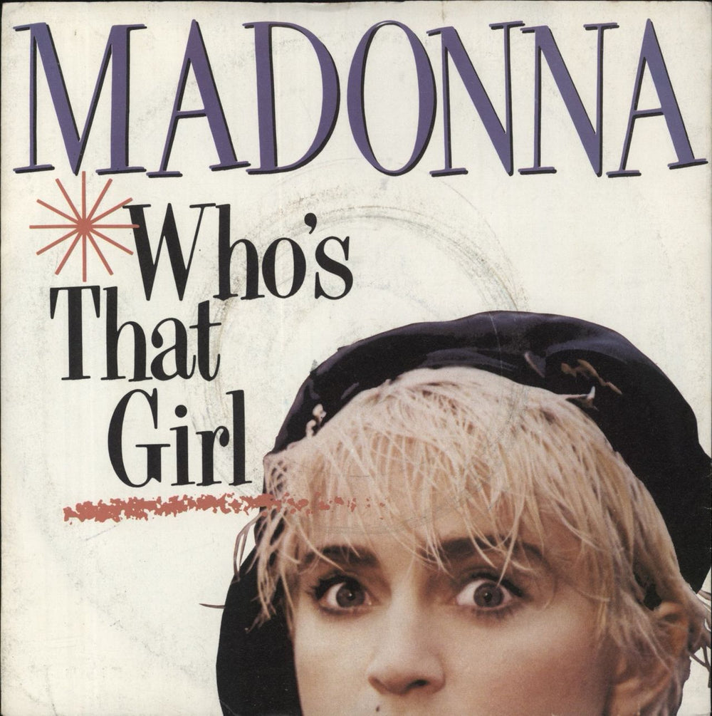 Madonna Who's That Girl - Red Inj - Paper Sleeve UK 7" vinyl single (7 inch record / 45) W8341