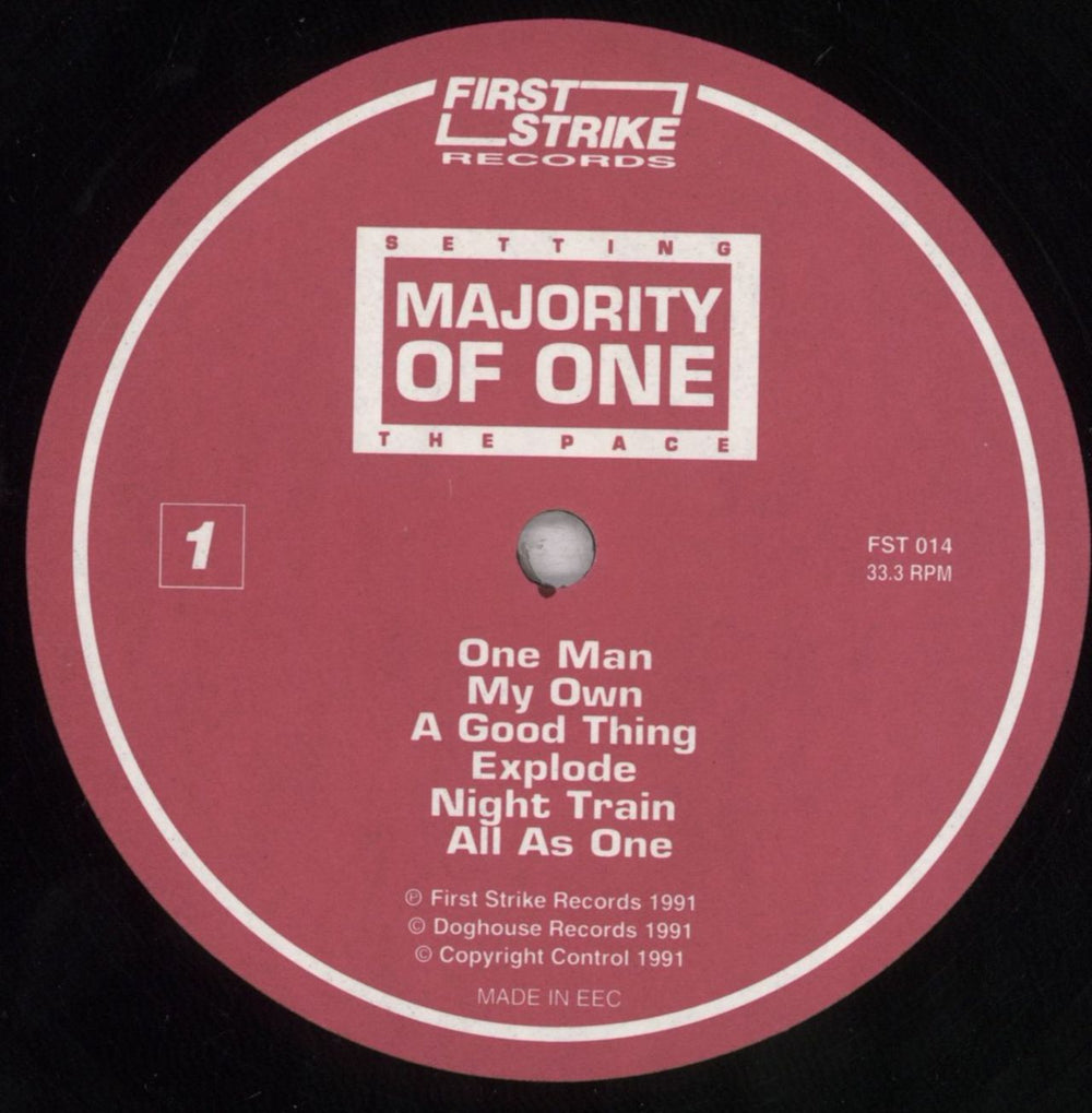 Majority Of One Setting The Pace UK vinyl LP album (LP record) 6ZLLPSE836301