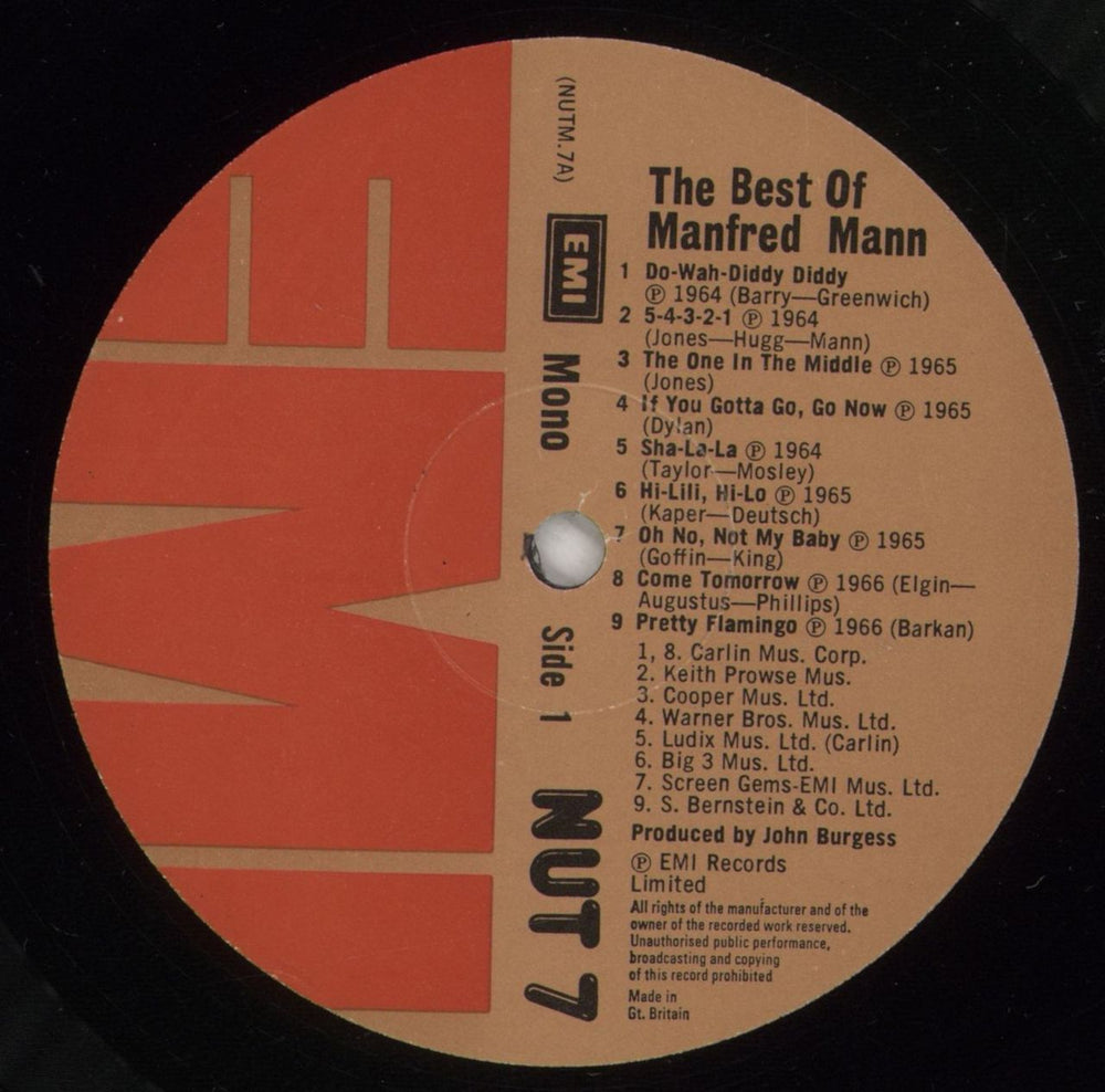 Manfred Mann The Best Of Manfred Mann UK vinyl LP album (LP record) MFMLPTH357817