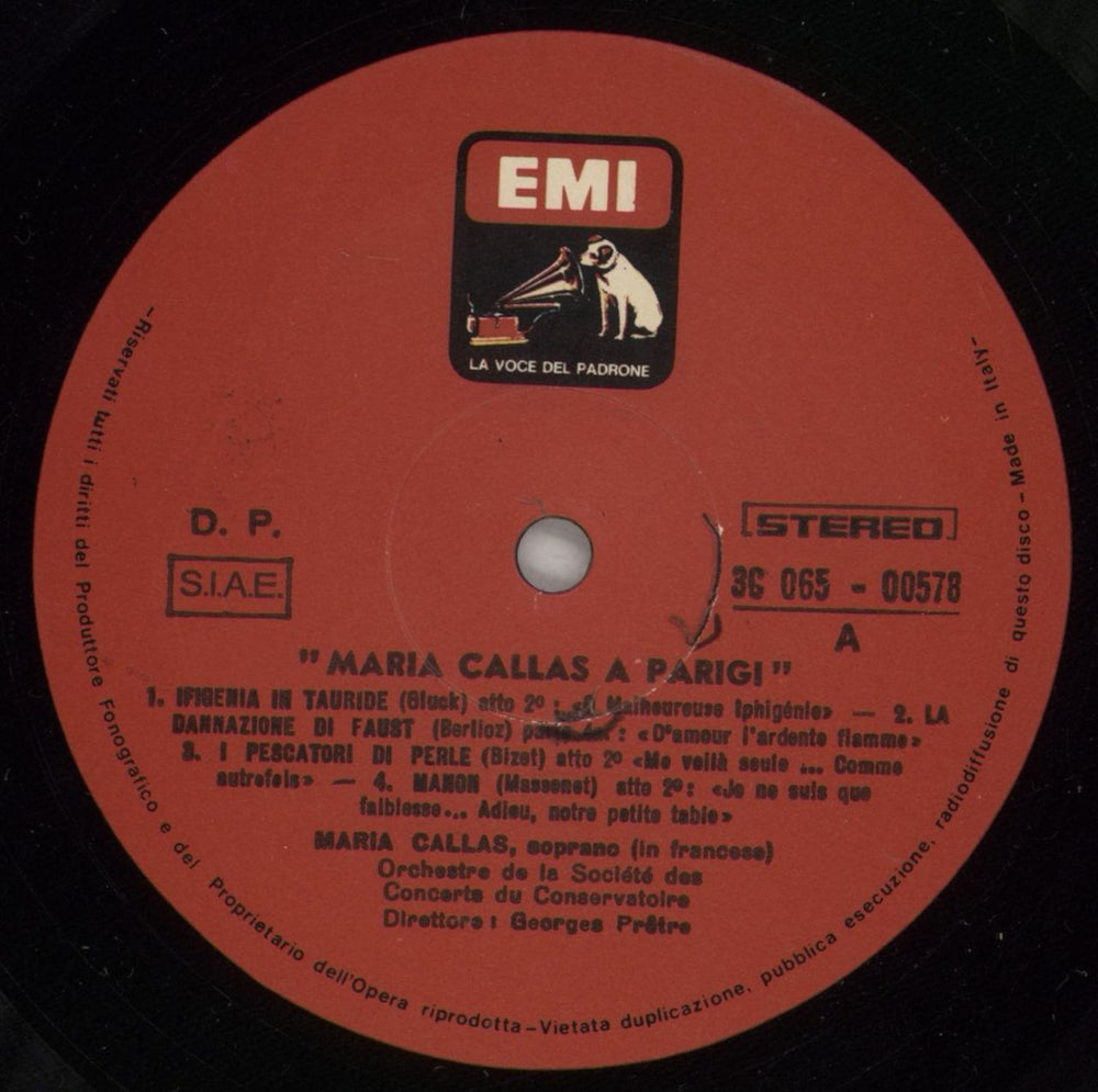 Maria Callas Callas A Parigi Italian vinyl LP album (LP record) M44LPCA880164