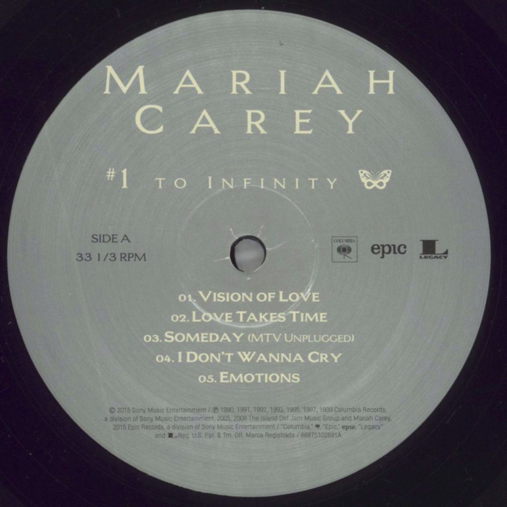 Mariah Carey #1 To Infinity US 2-LP vinyl record set (Double LP Album) CRY2LTO778471
