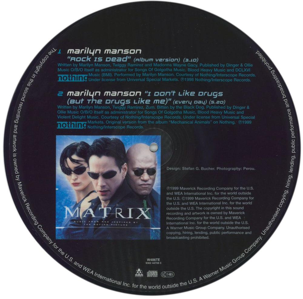 Marilyn Manson Rock Is Dead UK 10" Vinyl Picture Disc (10 inch Record Single) 093624470809