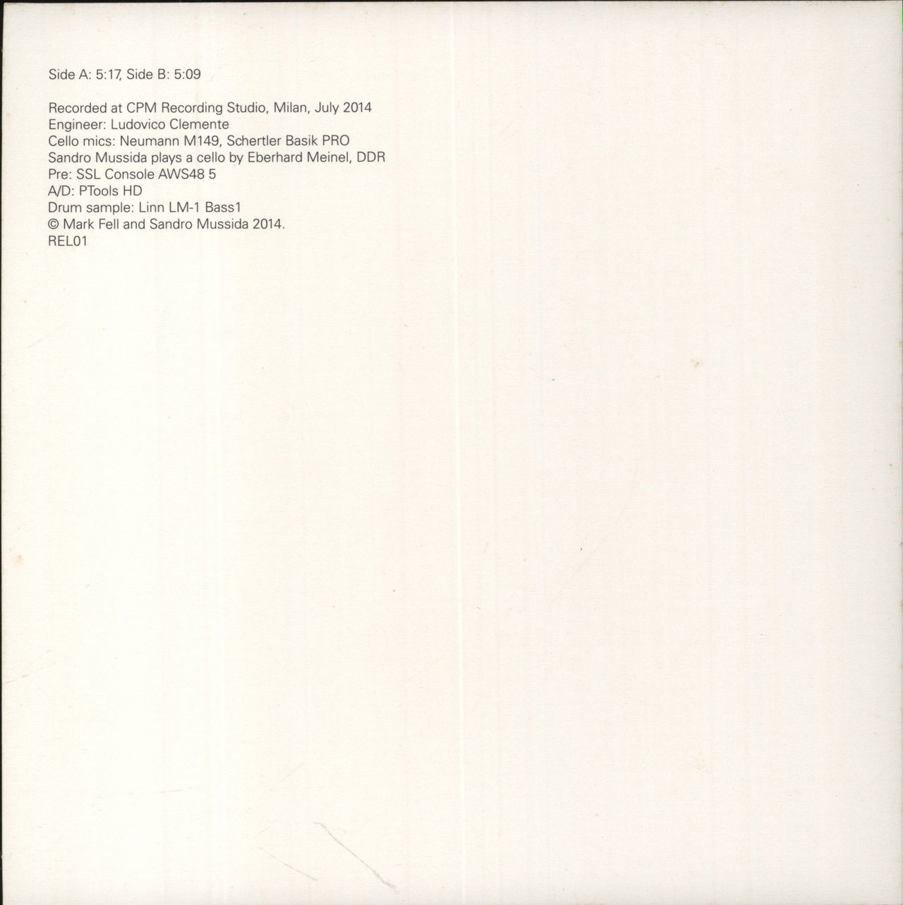 Mark Fell Object Relations #1 German 7" vinyl single (7 inch record / 45)