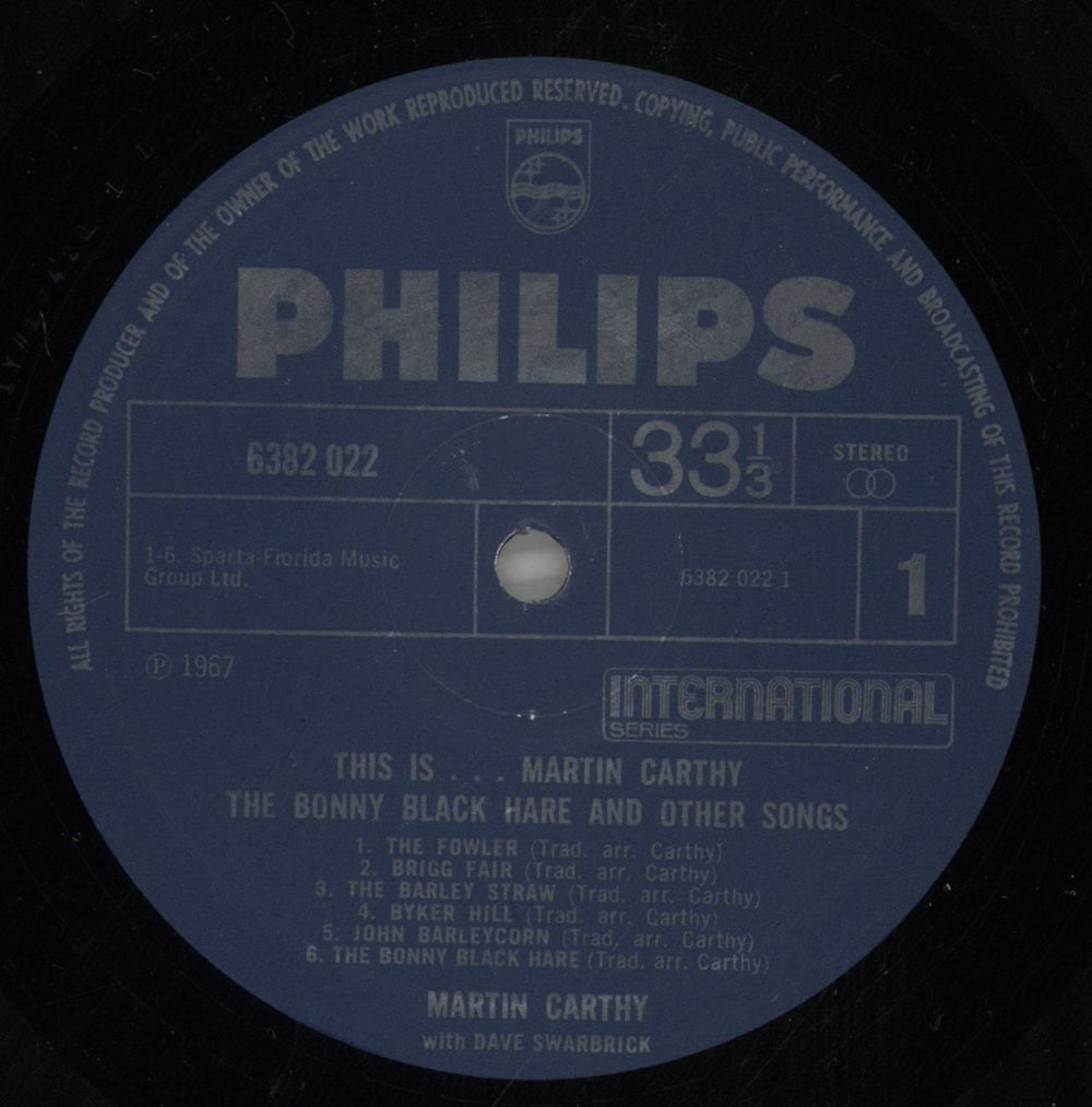 Martin Carthy The Bonny Black Hare And Other Songs UK vinyl LP album (LP record) CAYLPTH63519