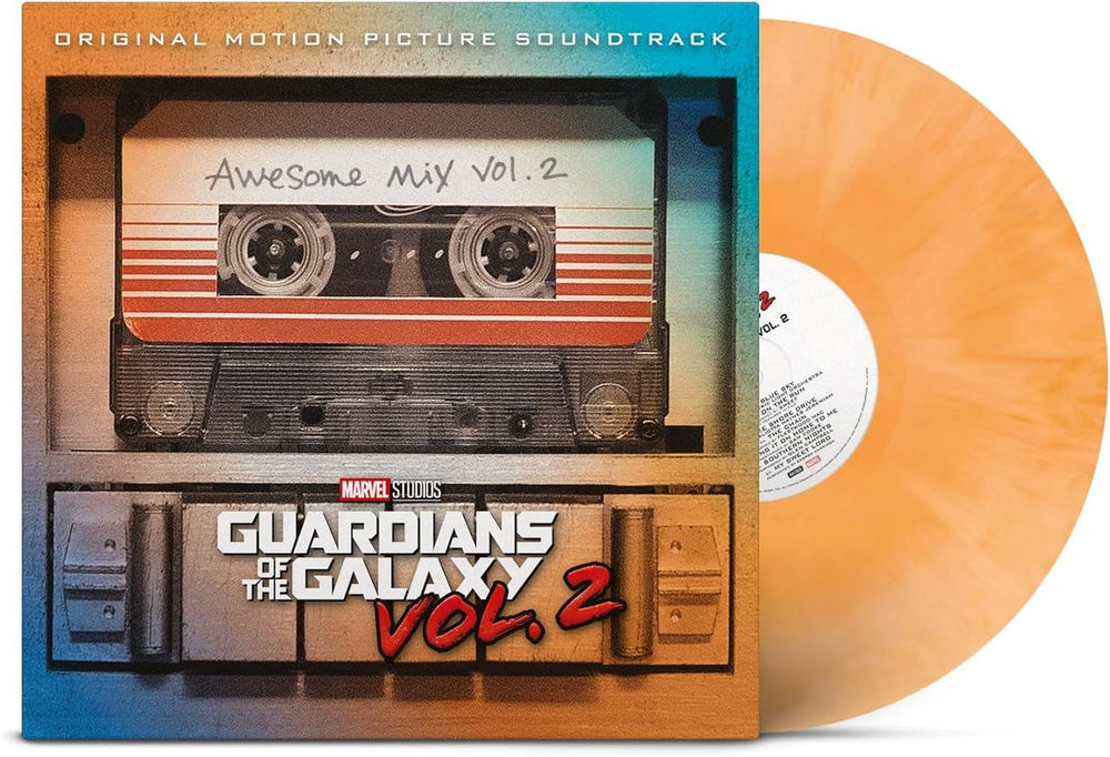 Marvel Guardians Of The Galaxy Vol. 2: Awesome Mix Vol. 2 - Orange Vinyl - Sealed UK vinyl LP album (LP record) 00050087540289