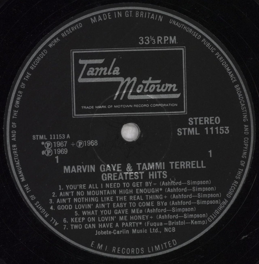 Marvin Gaye & Tammi Terrell Greatest Hits UK vinyl LP album (LP record) M92LPGR847814