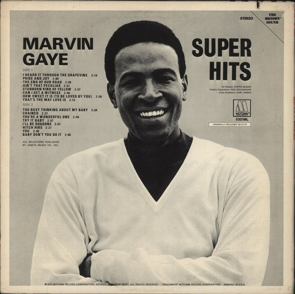 Marvin Gaye Super Hits US vinyl LP album (LP record)