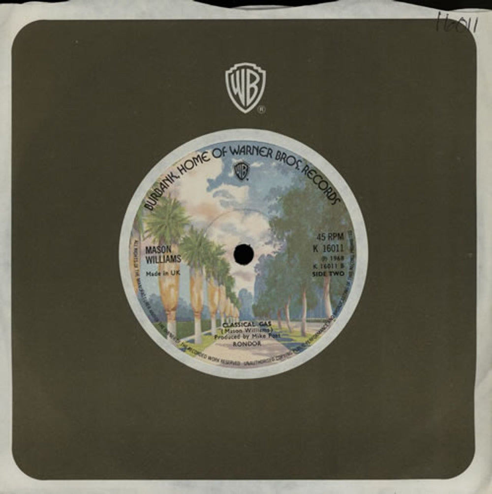 Mason Williams Classical Gas UK 7" vinyl single (7 inch record / 45) K16011