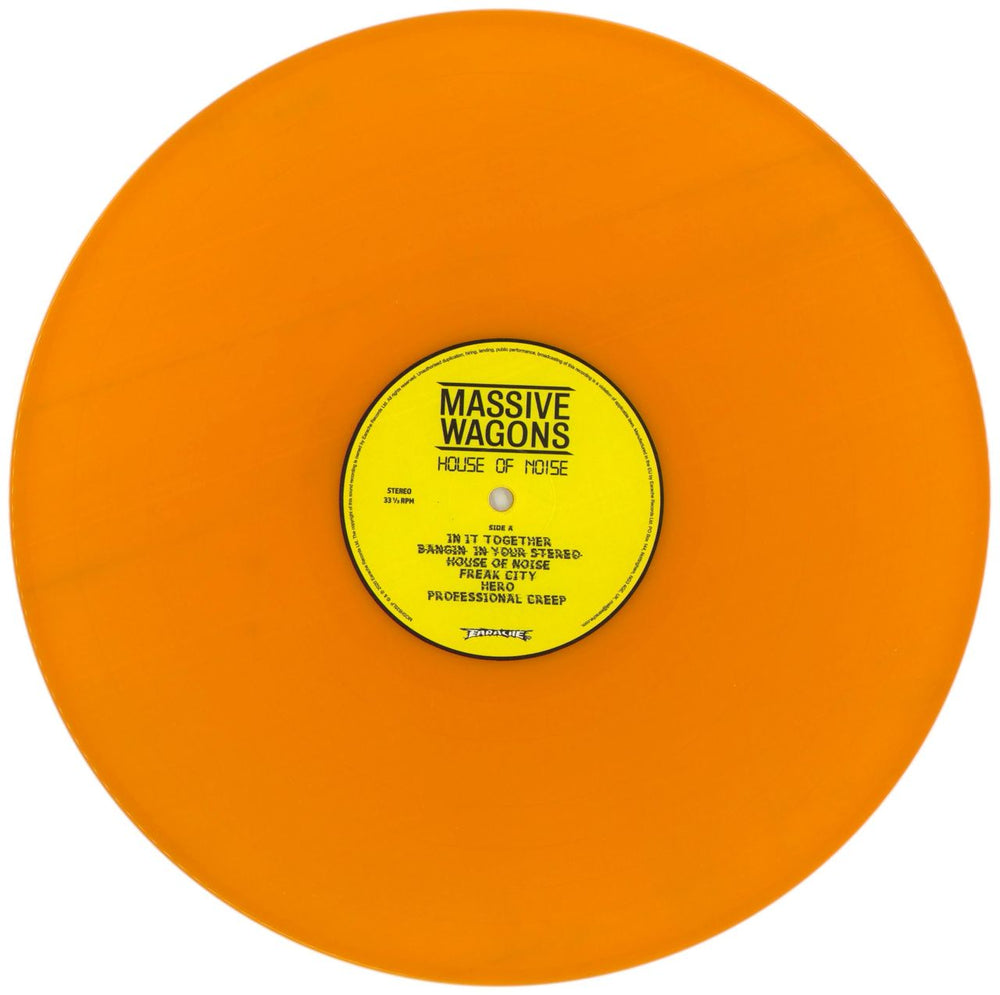 Massive Wagons House Of Noise - Orange Vinyl - Fully Autographed UK vinyl LP album (LP record) 3C9LPHO871075
