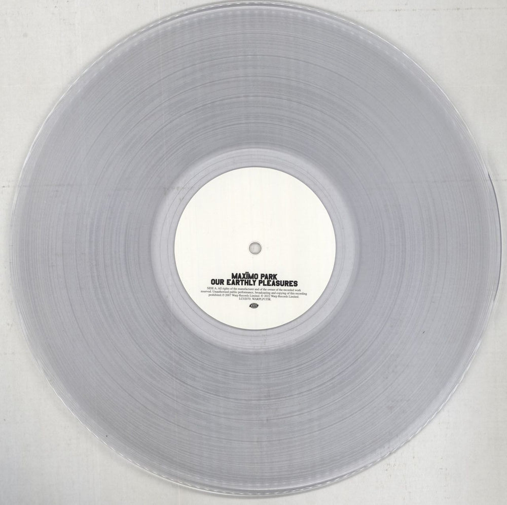 Maximo Park Our Earthly Pleasures - Clear Vinyl UK vinyl LP album (LP record) MD8LPOU850138