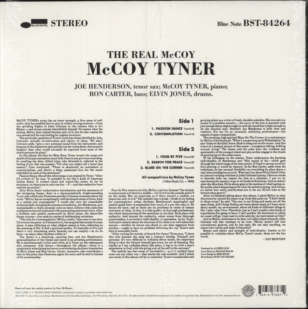 McCoy Tyner The Real McCoy - Shrink + CD US vinyl LP album (LP record) 724349780712