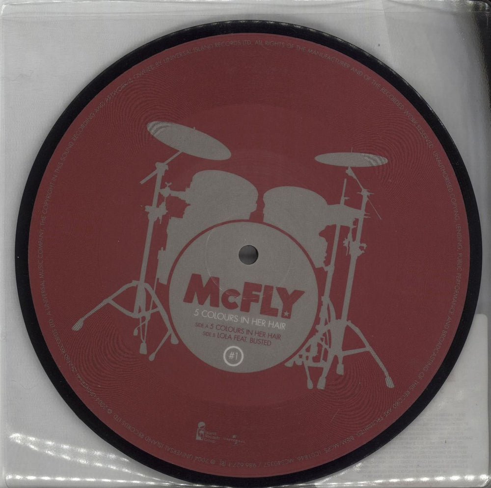 McFly 5 Colours In Her Hair UK 7" vinyl picture disc (7 inch picture disc single) MAJ7PCO281640
