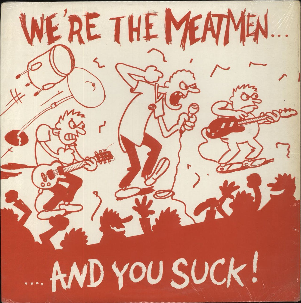 Meatmen We're The Meatmen And You Suck - Red Sleeve US vinyl LP album (LP record) TGRLP001