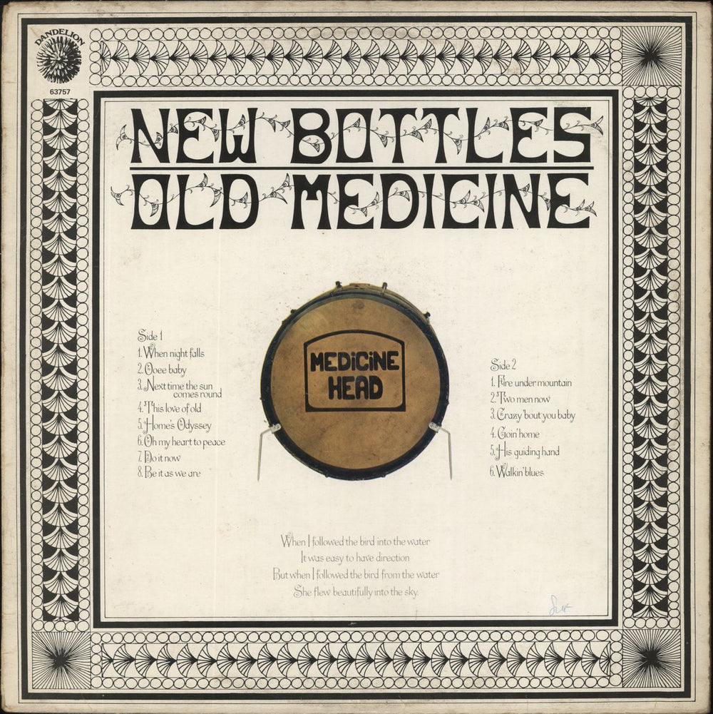 Medicine Head New Bottles Old Medicine UK vinyl LP album (LP record) 63757