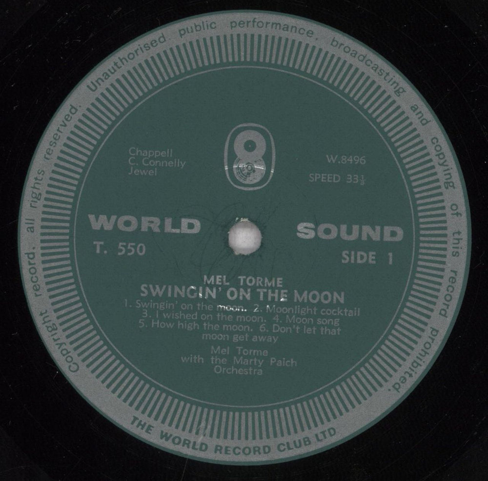 Mel Tormé Swingin' On The Moon UK vinyl LP album (LP record) MT4LPSW842620