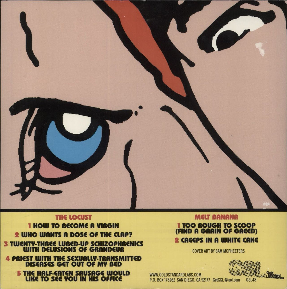 Melt Banana The Locust / Melt Banana - Yellow Vinyl US 7" vinyl single (7 inch record / 45)