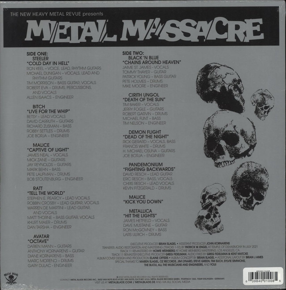 Metallica Metal Massacre - Clear Vinyl - Sealed US vinyl LP album (LP record) 039840010085