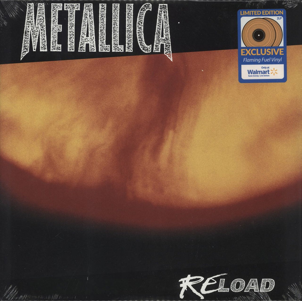 Metallica Reload - Flaming Fuel Vinyl - Sealed US 2-LP vinyl record set (Double LP Album) BLCKND012-1