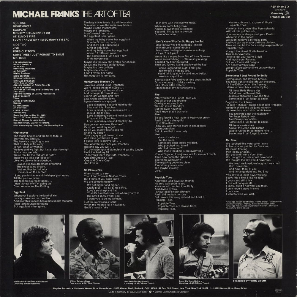 Michael Franks The Art Of Tea German vinyl LP album (LP record)
