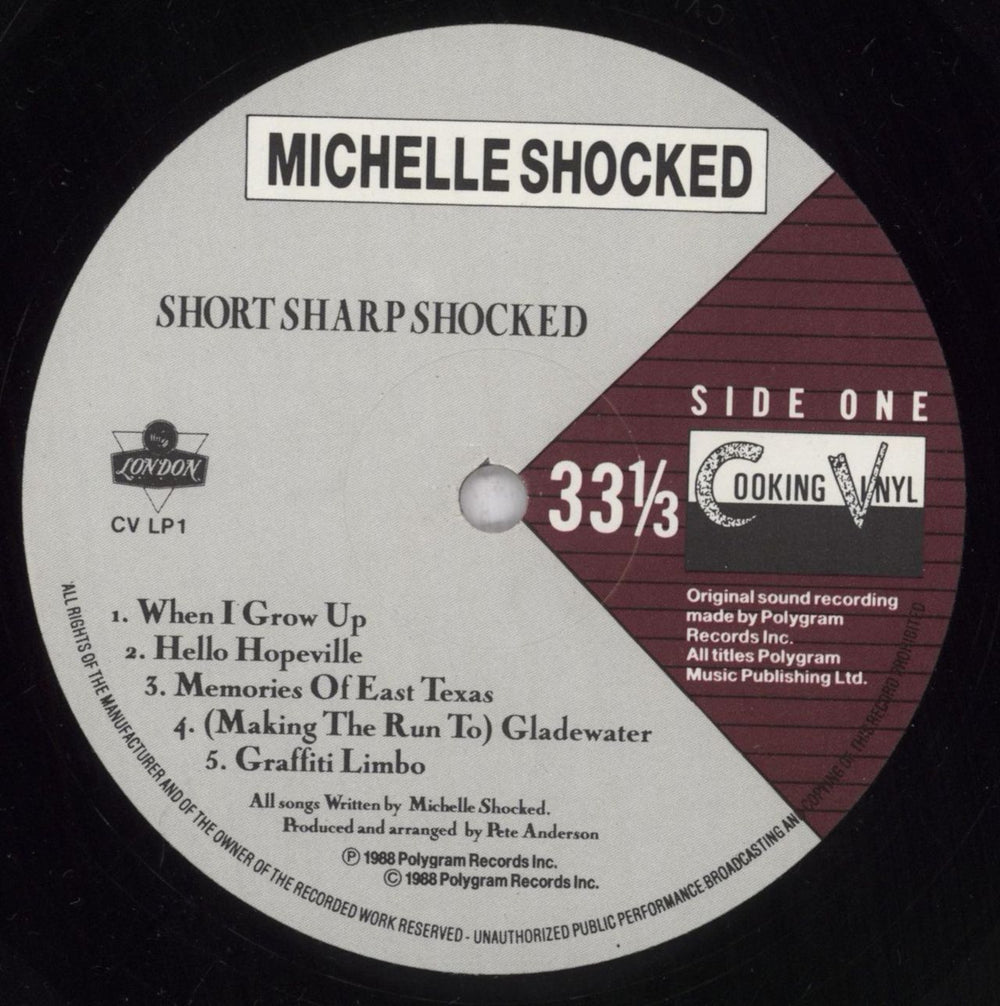 Michelle Shocked Short Sharp Shocked + lyric inner + BRITS sticker UK vinyl LP album (LP record) SHOLPSH836998