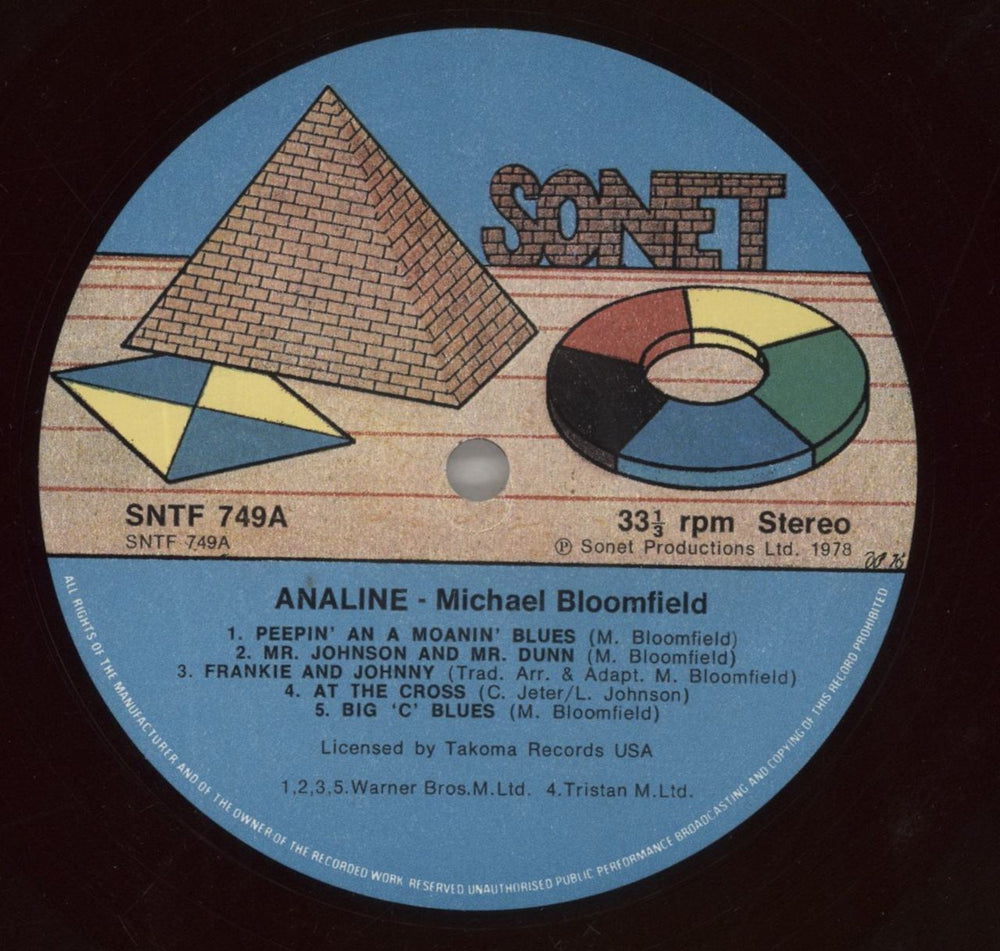 Mike Bloomfield Analine UK vinyl LP album (LP record) BLFLPAN857768