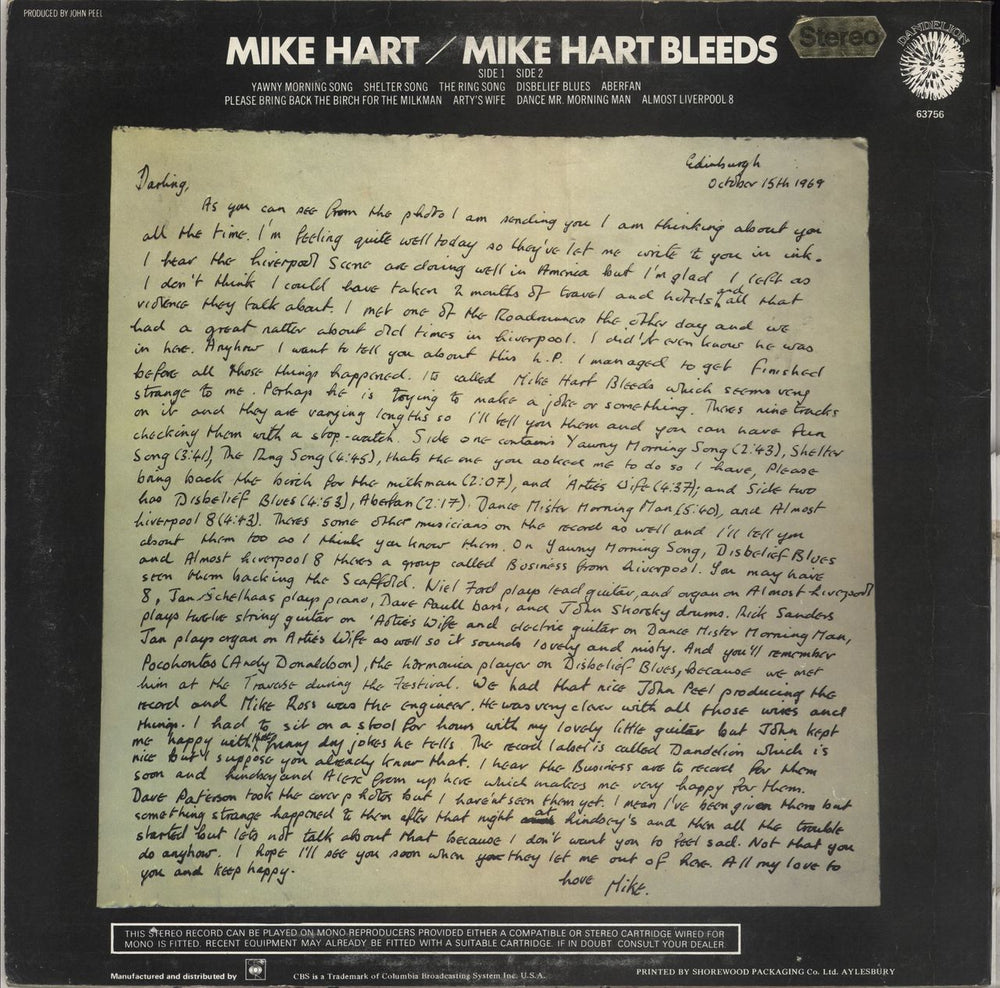 Mike Hart Mike Hart Bleeds UK vinyl LP album (LP record)