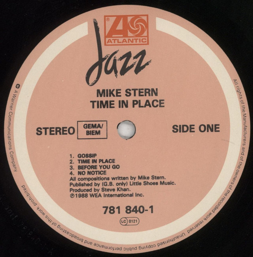 Mike Stern Time In Place German vinyl LP album (LP record) NY4LPTI851097