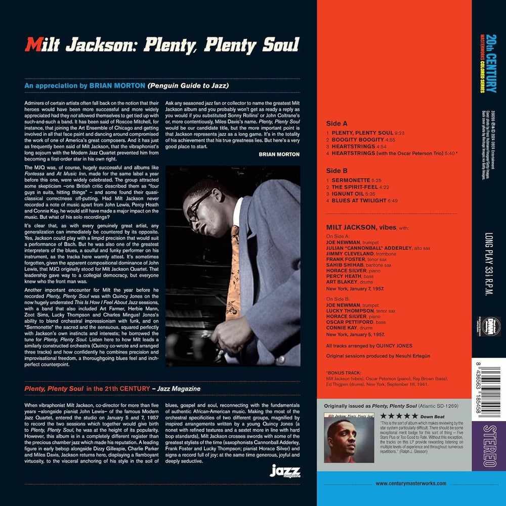 Milt Jackson Plenty, Plenty Soul - Blue Vinyl 180 Gram - Sealed UK vinyl LP album (LP record) MJ1LPPL841621